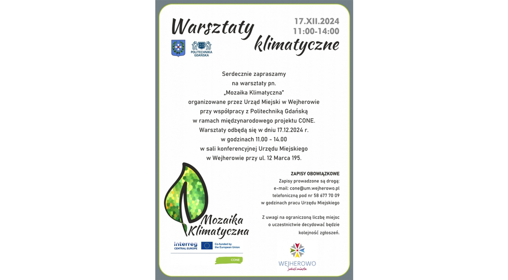 Warsztaty klimatyczne w wejherowskim magistracie  