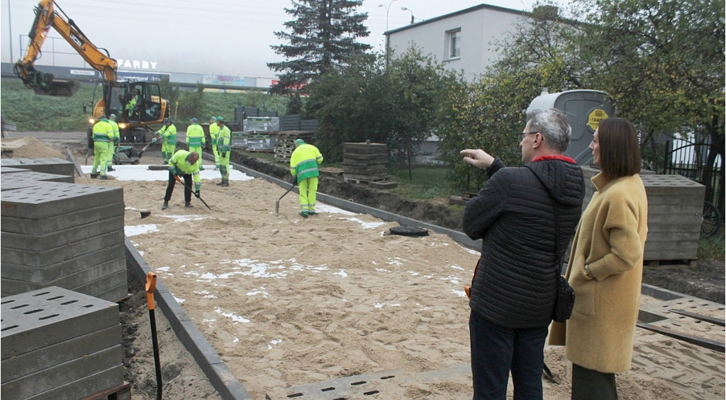 Ulica Ogrodowa w trakcie budowy