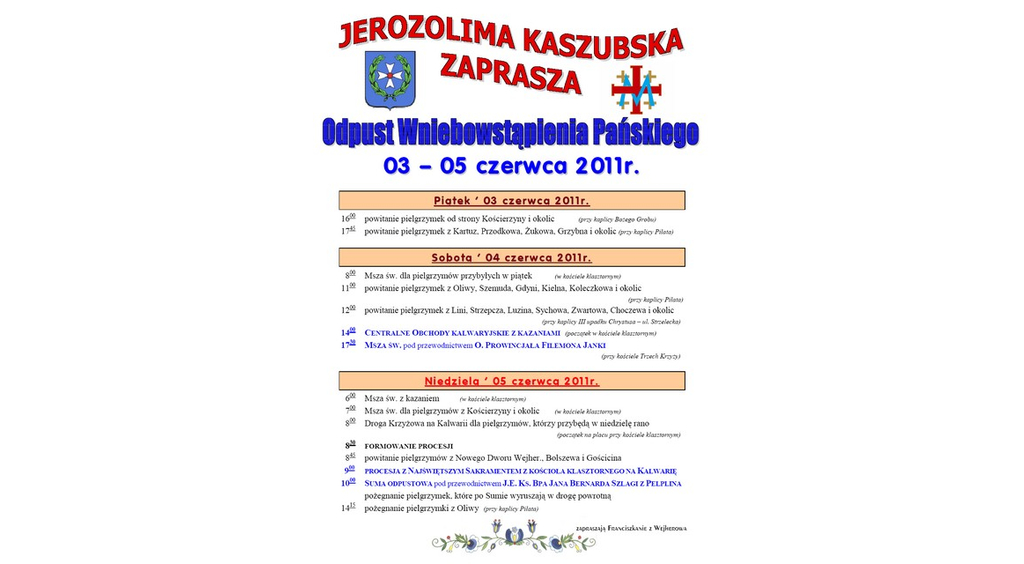 
Jerozolima Kaszubska zaprasza&nbsp;
