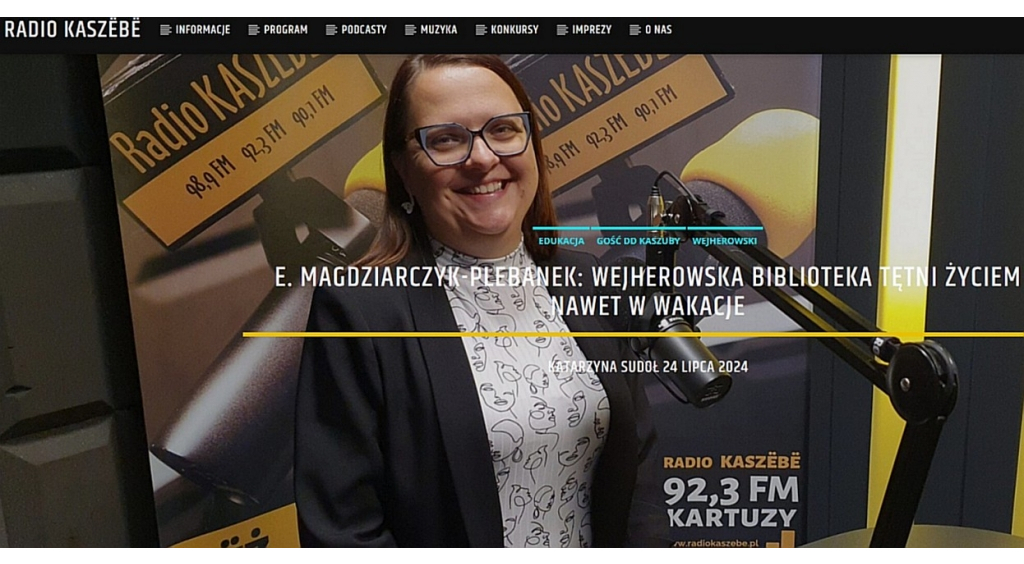 Dyrektor wejherowskiej MBP gościła w Radiu Kaszebe