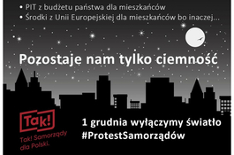 Protest samorządów #TylkoCiemność