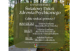 10 października - Światowy Dzień Zdrowia Psychicznego